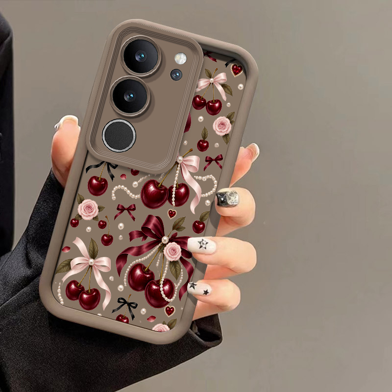 Vivo X200 - Vivo X200 FE、X100S、X90、X80、X70 Pro、X60、X23対応、漫画風の桜柄リボン模様のスマートフォンケース。傷防止加工を施したソフトTPU製保護カバー。