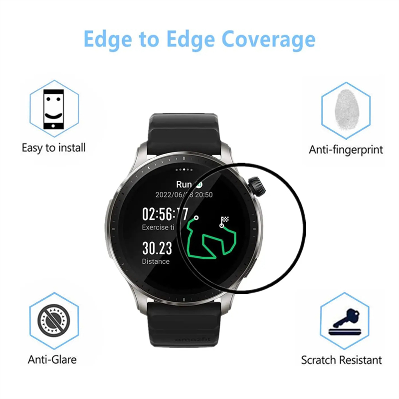 スマートウォッチ用HD曲面スクリーン保護フィルム,Amazf - Smart Watch Accessories のレビューと価格